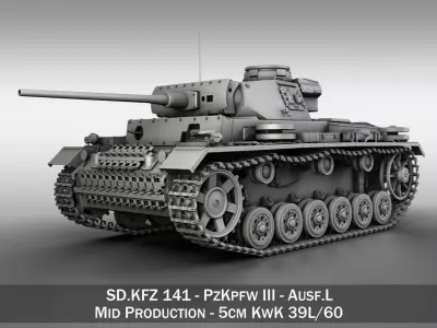 PzKpfw III - Panzerkampfwagen III - Ausf L  3D model