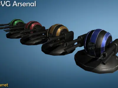 Turrets - HQ 3D model