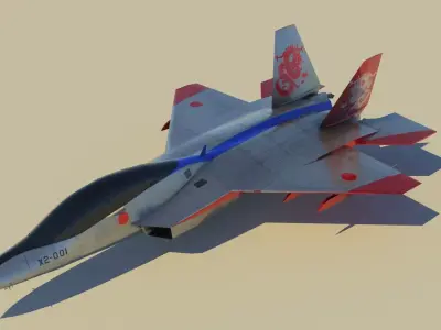 Mitsubishi X-2 Shin Shin Low-poly 3D model