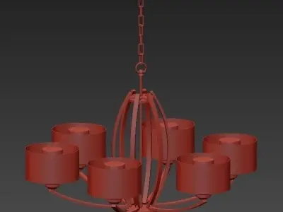 Metal Gold Chandelier Free 3D model