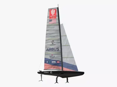 AC75 Hydrofoil Sailboat Airbus Edition 3D model