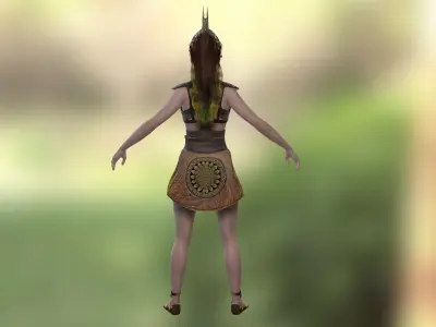 Angelina Jolie as Athena Low-poly 3D model