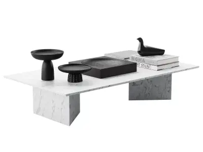 living decor set for coffee table 00 3D model