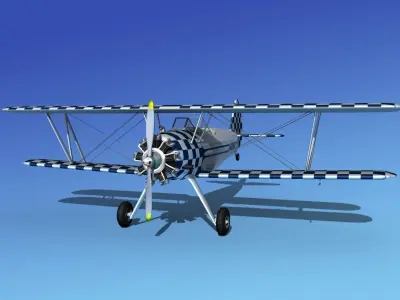 Stearman PT-17 Kaydet V18 3D model