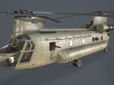  CH-47F Chinook Australian Army Complex Animation Low-poly 3D model