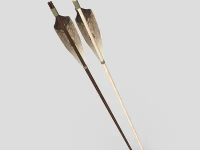 Wooden Arrow 3 Low-poly 3D model