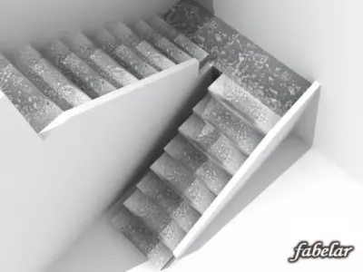 Stairs 2 set of concrete steps Free 3D model