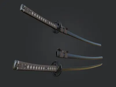 samurai Sword-Katana Low-poly 3D model