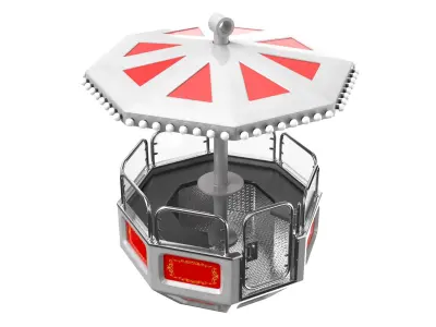 Red Detailed Ferris Wheel Cart 3D model