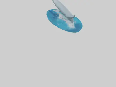 Narwhal breaching model Low-poly 3D model
