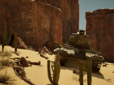 desert tank Low-poly 3D model