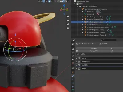 High-Poly Fire Extinguisher 3D model