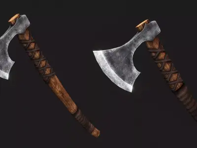 Baltic Viking Battle Axes Low-poly 3D model