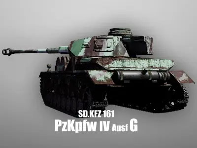 Panzer 4 - PzKpfw IV - Ausf G - Camouflage Livery Low-poly 3D model