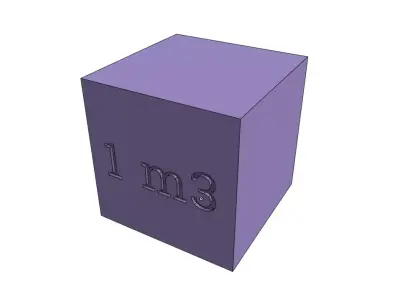 1 cubic meter test object Free low-poly 3D model