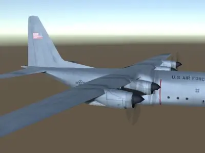 Lockheed C130 Hercules aircraft lowpoly 3d model Low-poly 3D model