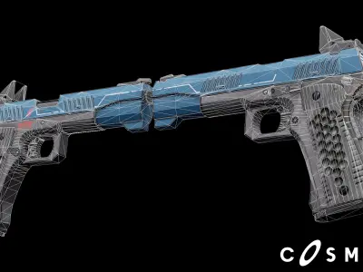Cyberpunk Gun - The Rager - M3 Low-poly 3D model