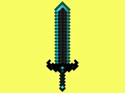 Minecraft Dark Diamond Sword FREE 3D Model Free 3D model Free 3D model