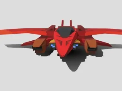 Low-Poly Scifi Fighter Jet Free low-poly 3D model