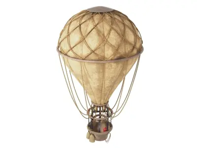 Vintage Hot Air Balloon Low-poly 3D model