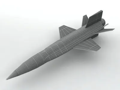 North American X-15 Experimental Aircraft Low-poly 3D model