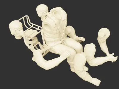 German WWII Stuka Gunner 3D print model