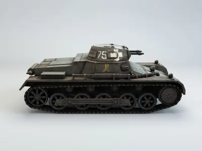 Low Poly Panzer I B Light Tank Low-poly 3D model