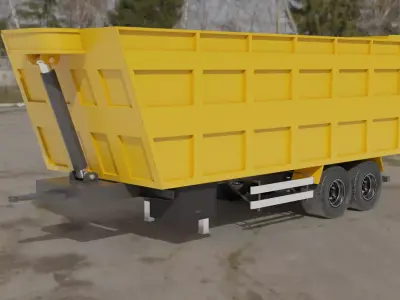 Agricultural Trailer Low-poly 3D model