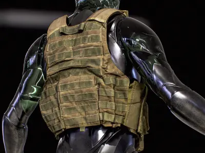 Military vest 01 - All MH Bodies and UE5 SK - Rigged LP  Low-poly 3D model