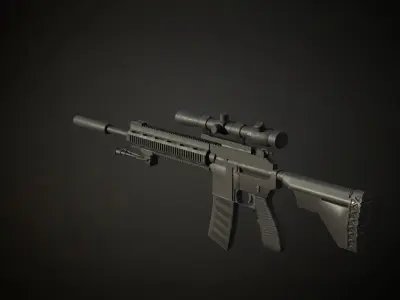 M38 Designated Marksman Rifle ready for roblox Low-poly 3D model