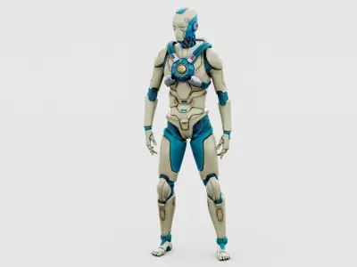 CYBORGTOPIA B-8  Rigged for Unreal Engine - Unity - MIXAMO 3D model