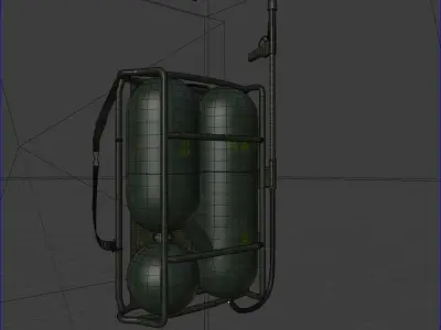 WW2 Flame Thrower LowPoly Free low-poly 3D model