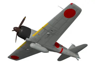A6M3 Zero fighter Type 32 Hamp 3D model