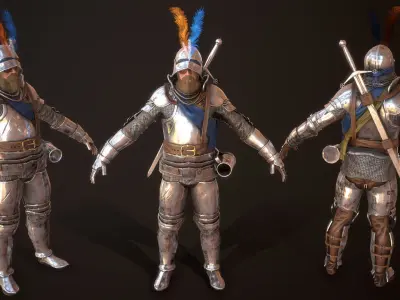 Knight  Character Male Low-poly 3D model