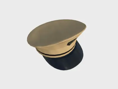 Police Cap 06 Beige - Military Character Design Fashion Low-poly 3D model