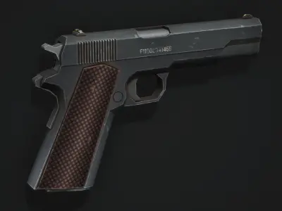 Colt 1911 Pistol - Low Poly Game Ready Low-poly 3D model