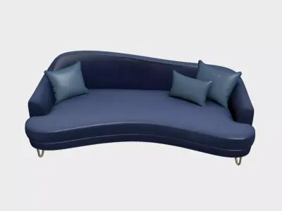 Modern Asymmetrical Curved Velvet Sofa Furniture for Daylight 14 Free 3D model
