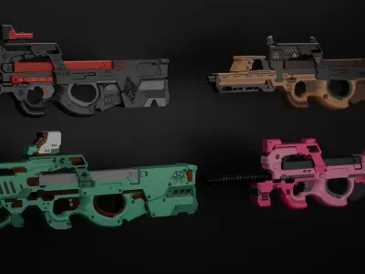 P90 gun collection 3D model