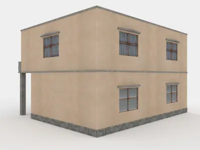 Residential Building - Town House Free low-poly 3D model