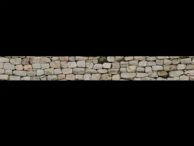 Korean Style Stone Wall 3D model