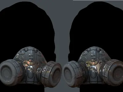 Gas mask helmet 3d model scifi Low-poly Low-poly 3D model