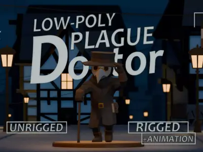 UNRIGGED VERSION LOW-POLY PLAGUE DOCTOR Low-poly 3D model