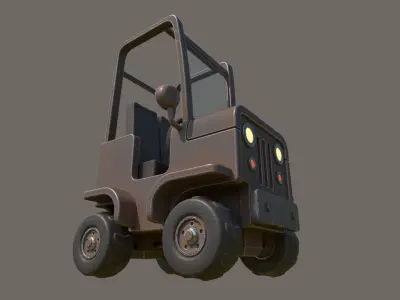 Simple Jeep Low-poly 3D model