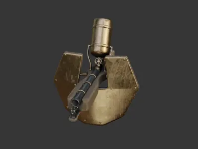 Flamethrower in medieval style Low-poly 3D model