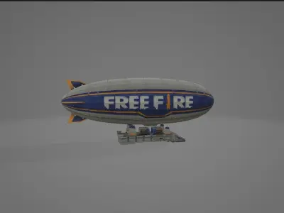 blimp zeppelin aircraft   aerostat Low-poly 3D model