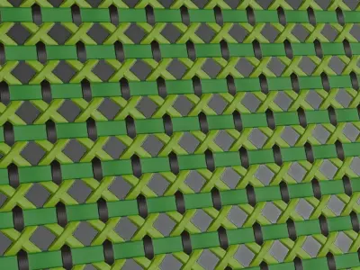 Green Plastic Weave Cane Strapping Outdoor PBR Material Seamless Texture