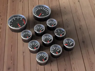 Automotive Gauges Free 3D model