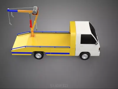 SERVICE TOW TRUCK ROADSIDE OVERHEAD REAR RECOVERY LIFTING CRANE 3D model