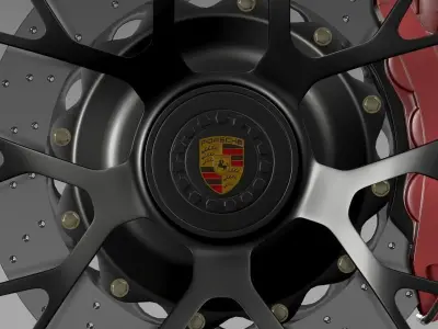 Porsche GTS 2015 wheel 3D model