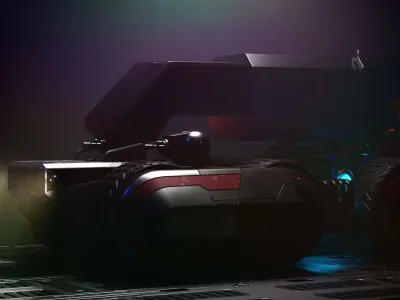 Monster Truck Sci Fi  6 Wheel 3D model